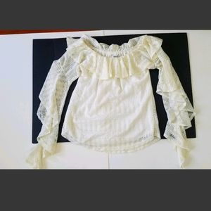 White lace U neck top.